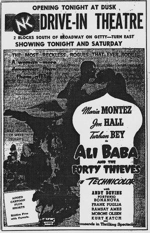 Getty 4 Drive-In Theatre - Getty Grand Opening Ad 6-3-49 (newer photo)